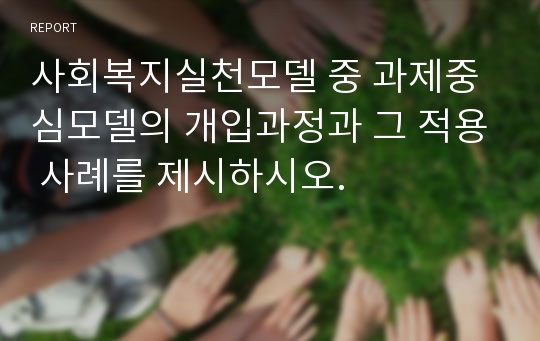 사회복지실천모델 중 과제중심모델의 개입과정과 그 적용 사례를 제시하시오.