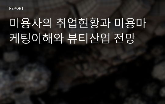 미용사의 취업현황과 미용마케팅이해와 뷰티산업 전망