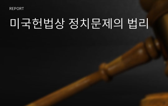 미국헌법상 정치문제의 법리