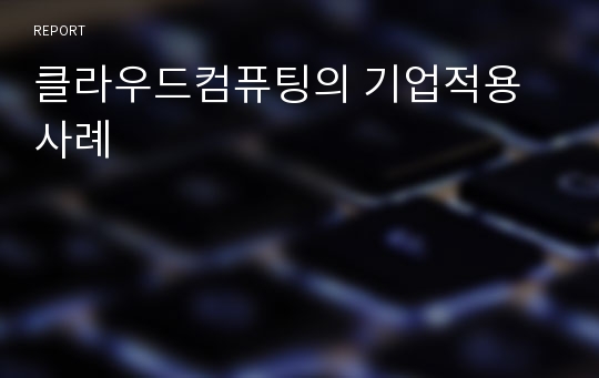 클라우드컴퓨팅의 기업적용사례