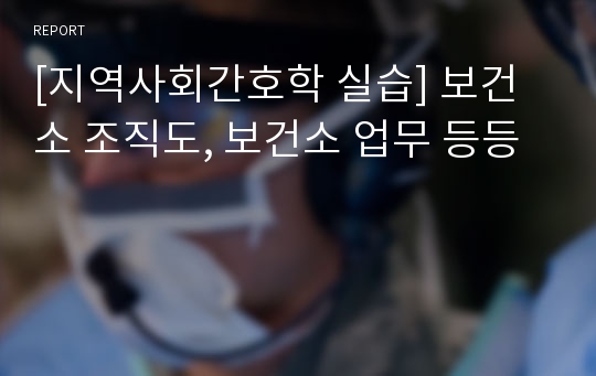 [지역사회간호학 실습] 보건소 조직도, 보건소 업무 등등