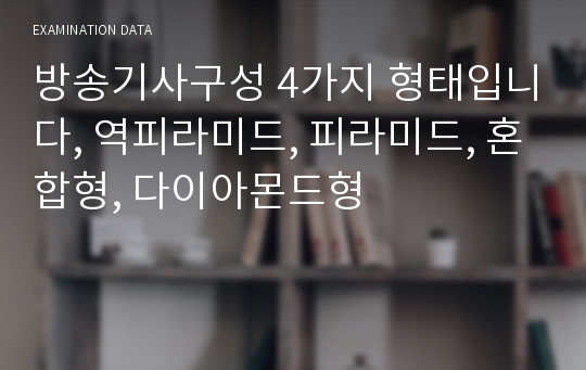 방송기사구성 4가지 형태입니다, 역피라미드, 피라미드, 혼합형, 다이아몬드형