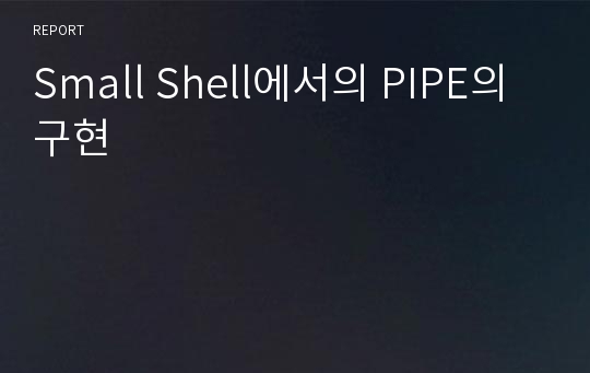 Small Shell에서의 PIPE의 구현