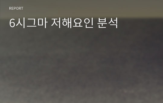 6시그마 저해요인 분석