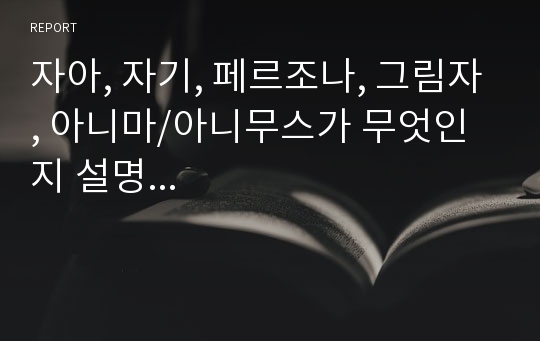 자아, 자기, 페르조나, 그림자, 아니마/아니무스가 무엇인지 설명...