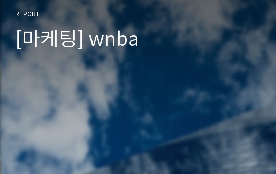[마케팅] wnba
