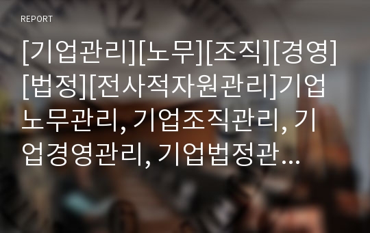 [기업관리][노무][조직][경영][법정][전사적자원관리]기업노무관리, 기업조직관리, 기업경영관리, 기업법정관리, 기업전사적자원관리(ERP), 기업여성비정규직관리,기업인사관리 분석