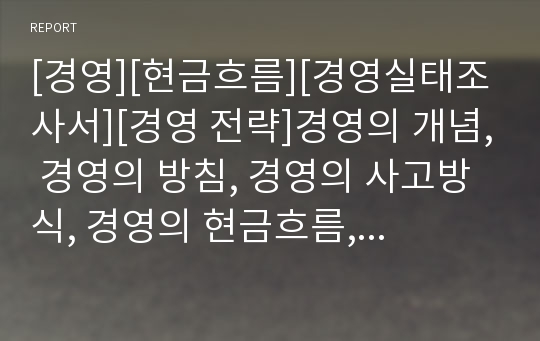 [경영][현금흐름][경영실태조사서][경영 전략]경영의 개념, 경영의 방침, 경영의 사고방식, 경영의 현금흐름, 경영의 경영실태조사서, 경영의 전략, 향후 경영의 제고 방향 분석