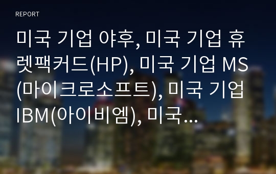 미국 기업 야후, 미국 기업 휴렛팩커드(HP), 미국 기업 MS(마이크로소프트), 미국 기업 IBM(아이비엠), 미국 기업 델컴퓨터, 미국 기업 인텔,미국 기업 선마이크로시스템즈