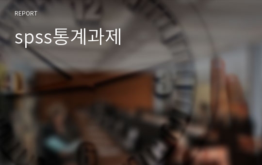 spss통계과제