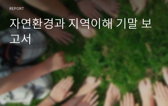 자연환경과 지역이해 기말 보고서