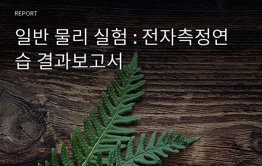 일반 물리 실험 : 전자측정연습 결과보고서