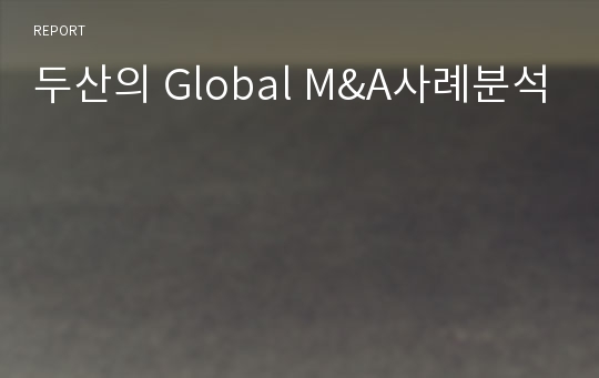 두산의 Global M&amp;A사례분석