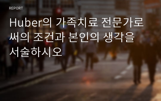 Huber의 가족치료 전문가로써의 조건과 본인의 생각을 서술하시오