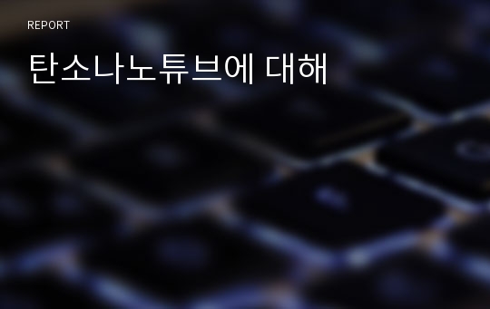 탄소나노튜브에 대해