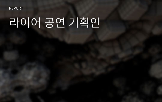 라이어 공연 기획안