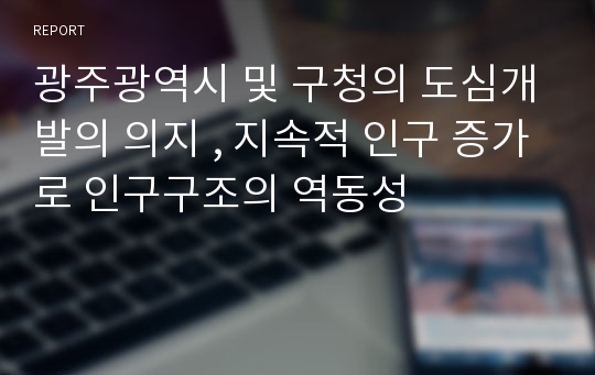 광주광역시 및 구청의 도심개발의 의지 , 지속적 인구 증가로 인구구조의 역동성