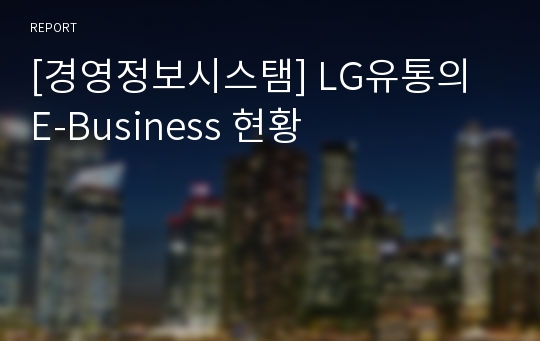 [경영정보시스탬] LG유통의 E-Business 현황