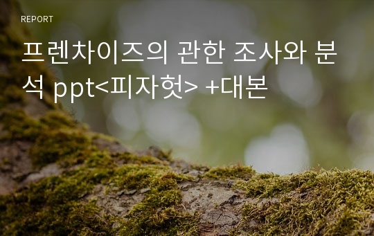 프렌차이즈의 관한 조사와 분석 ppt&lt;피자헛&gt; +대본