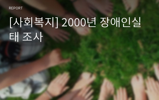 [사회복지] 2000년 장애인실태 조사