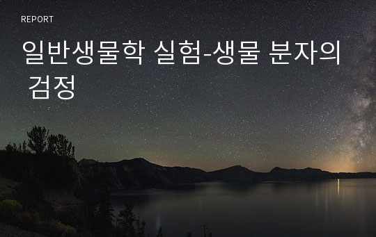 일반생물학 실험-생물 분자의 검정