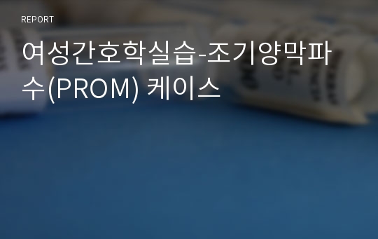 여성간호학실습-조기양막파수(PROM) 케이스