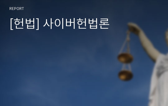 [헌법] 사이버헌법론