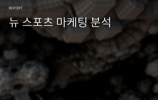 뉴 스포츠 마케팅 분석