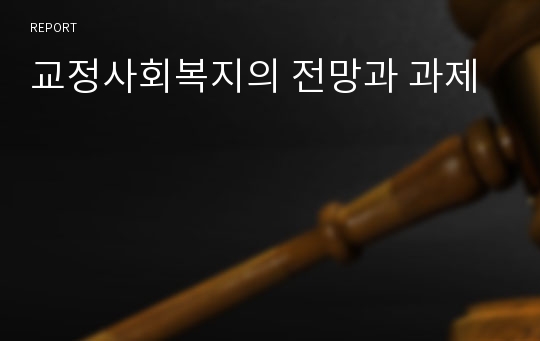 교정사회복지의 전망과 과제