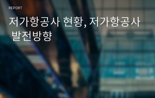 저가항공사 현황, 저가항공사 발전방향