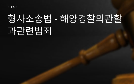 형사소송법 - 해양경찰의관할과관련범죄