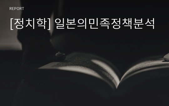 [정치학] 일본의민족정책분석