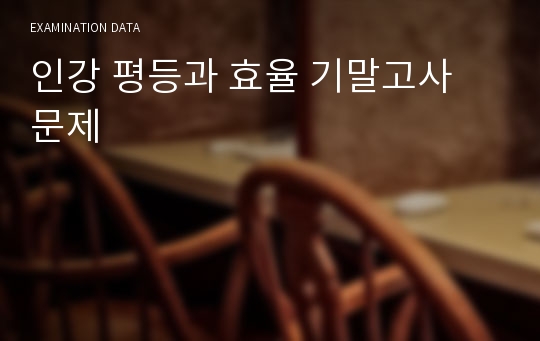 인강 평등과 효율 기말고사 문제