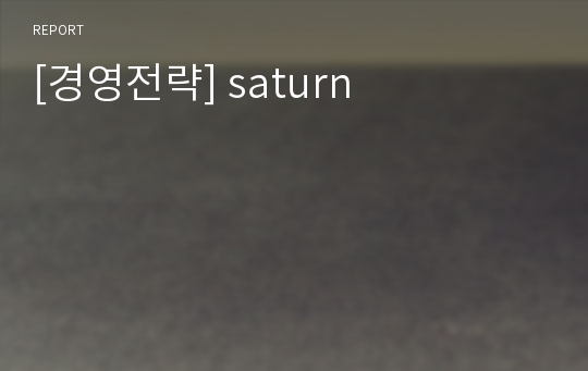 [경영전략] saturn