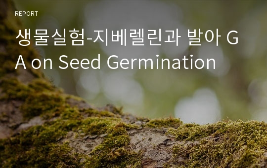 생물실험-지베렐린과 발아 GA on Seed Germination