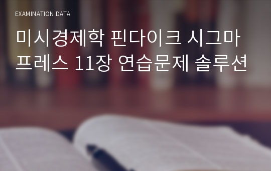 미시경제학 핀다이크 시그마프레스 11장 연습문제 솔루션