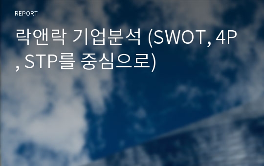 락앤락 기업분석 (SWOT, 4P, STP를 중심으로)