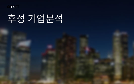 후성 기업분석