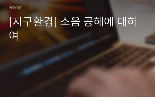 [지구환경] 소음 공해에 대하여