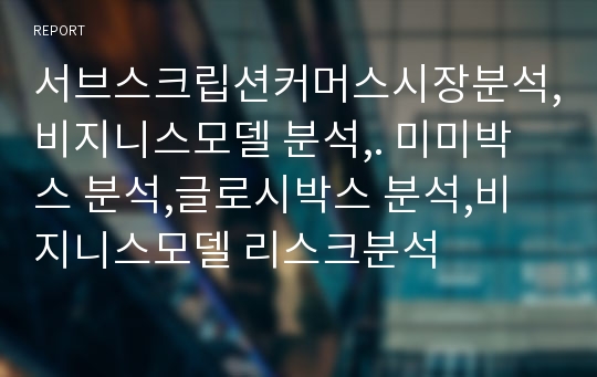 서브스크립션커머스시장분석,비지니스모델 분석,. 미미박스 분석,글로시박스 분석,비지니스모델 리스크분석