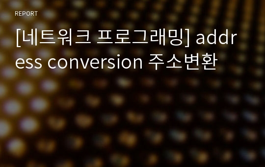 [네트워크 프로그래밍] address conversion 주소변환