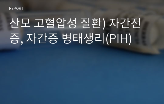 산모 고혈압성 질환) 자간전증, 자간증 병태생리(PIH)