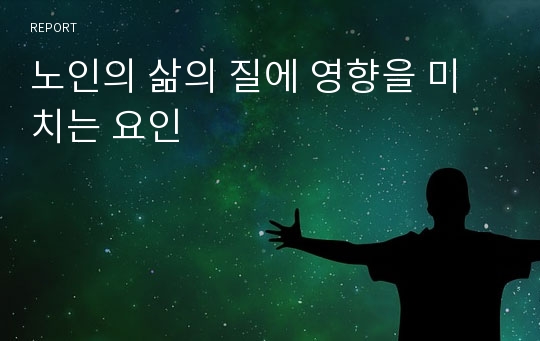 노인의 삶의 질에 영향을 미치는 요인