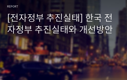 [전자정부 추진실태] 한국 전자정부 추진실태와 개선방안
