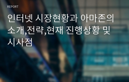 인터넷 시장현황과 아마존의 소개,전략,현재 진행상황 및 시사점