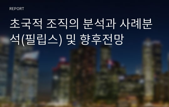 초국적 조직의 분석과 사례분석(필립스) 및 향후전망