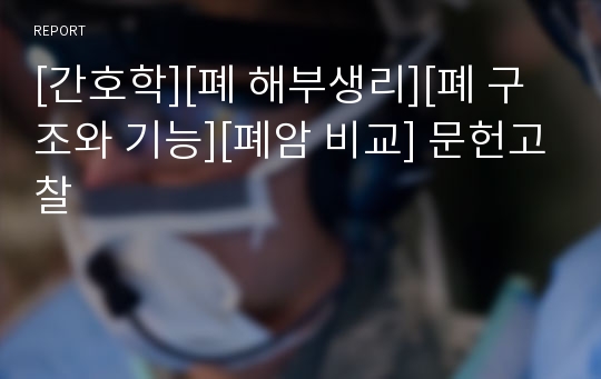 [간호학][폐 해부생리][폐 구조와 기능][폐암 비교] 문헌고찰