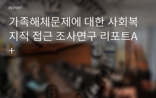 가족해체문제에 대한 사회복지적 접근 조사연구 리포트A+