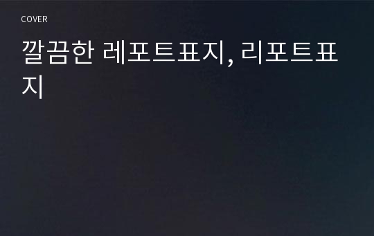 깔끔한 레포트표지, 리포트표지