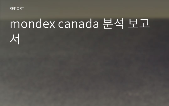 mondex canada 분석 보고서